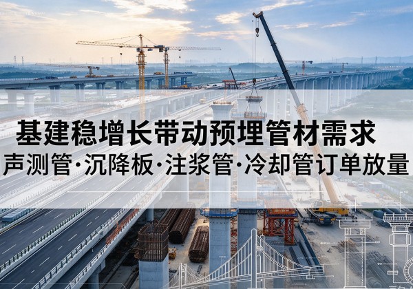 陵川基建稳增长带动预埋监测管材需求，声测管、沉降板、注浆管订单持续放量